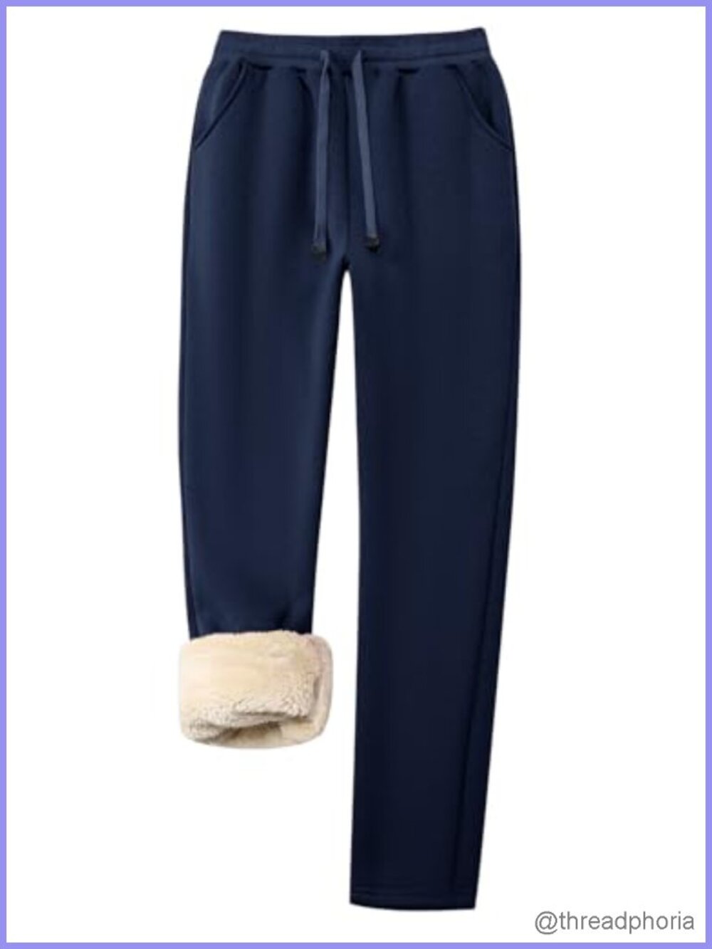 Sherpa Lined Fleece Jogger Sweatpants, Warm Cozy High Waist